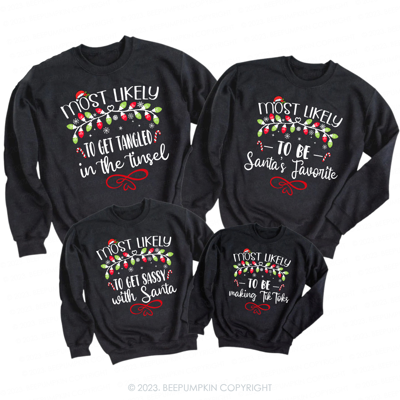 64 Quotes Most Likely And Custom Christmas Family Sweatshirts