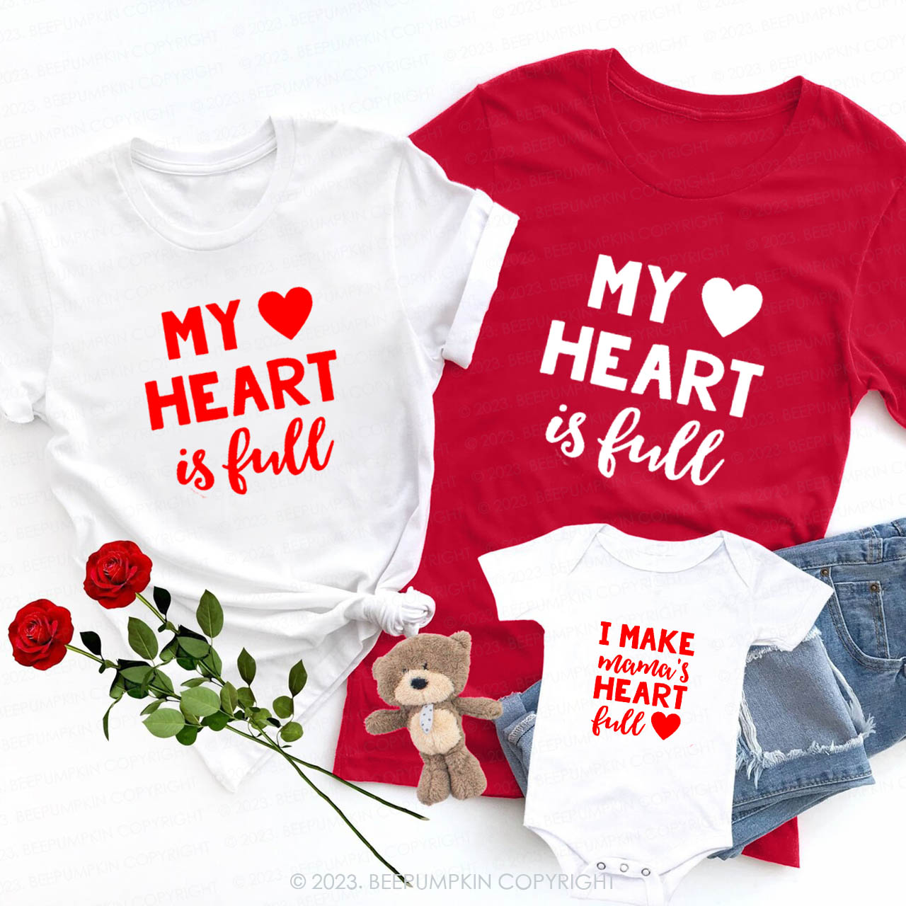 We Make Mama’s Heart Full Valentines Day Family Matching Shirts