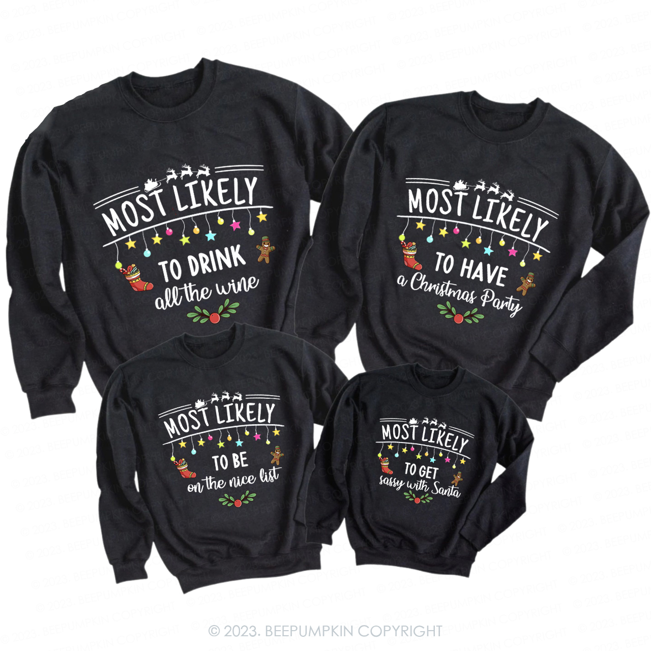 60 Quote Most Likely Family Christmas Matching Sweatshirts