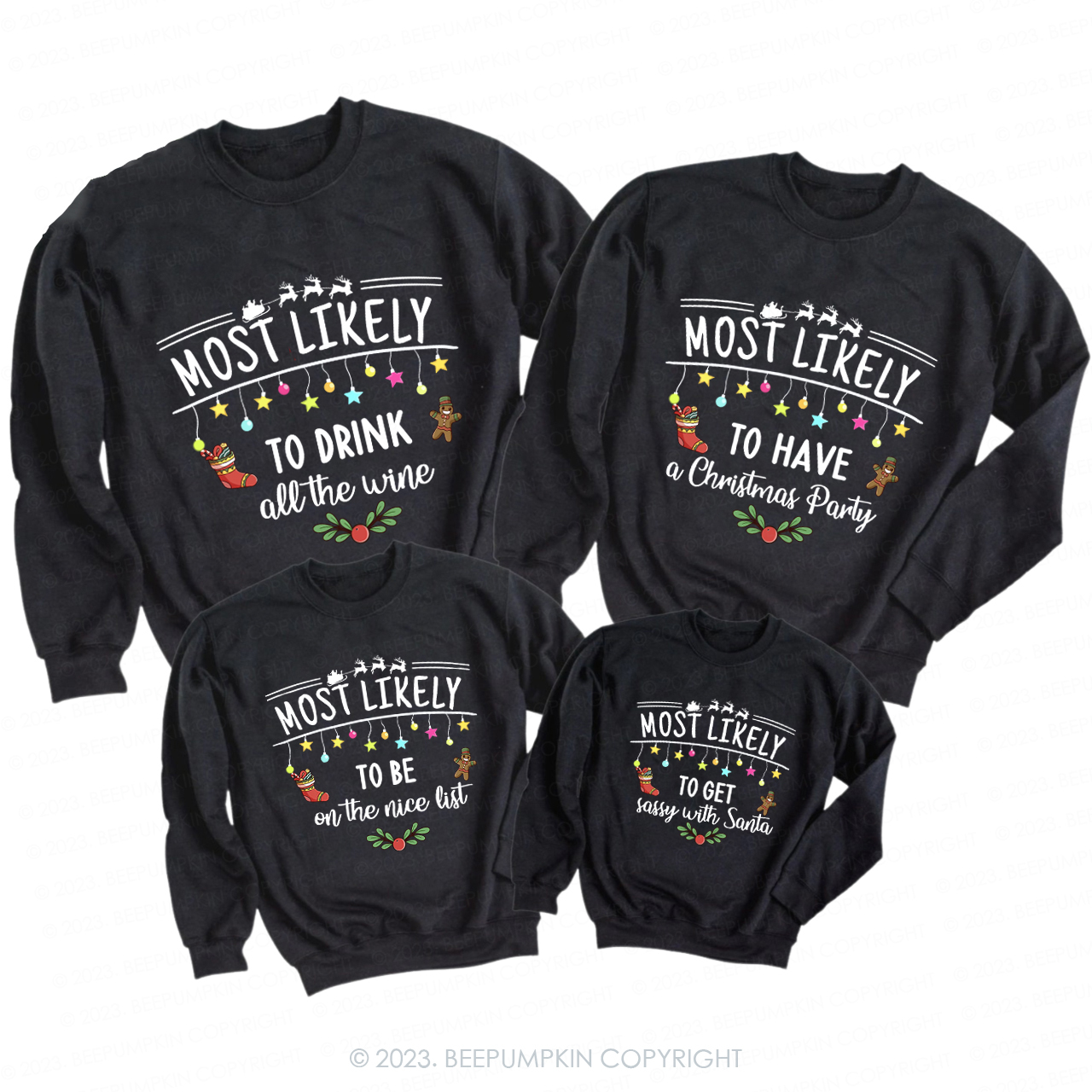 60 Quote Most Likely Family Christmas Matching Sweatshirts