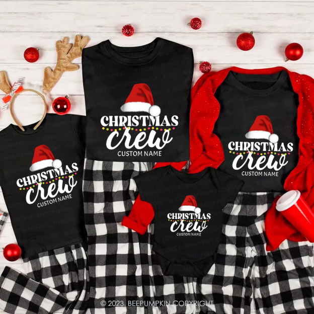 Personalized Lighting Cousin Crew Christmas Family Matching Shirts