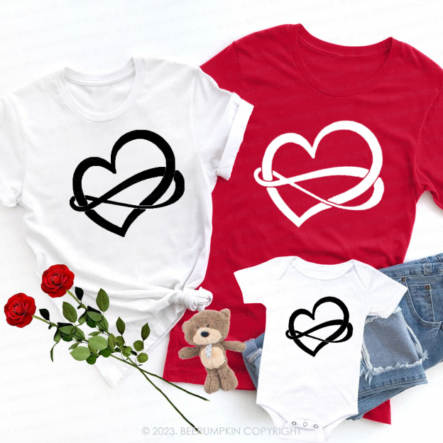 Möbius Strip Valentine Love Family Matching Shirts