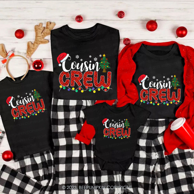 Cousin Crew Funny Christmas Party Matching Shirts