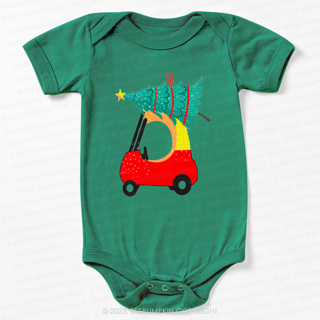 Q-version Convertible Carrying a Christmas Tree Bodysuit For Baby