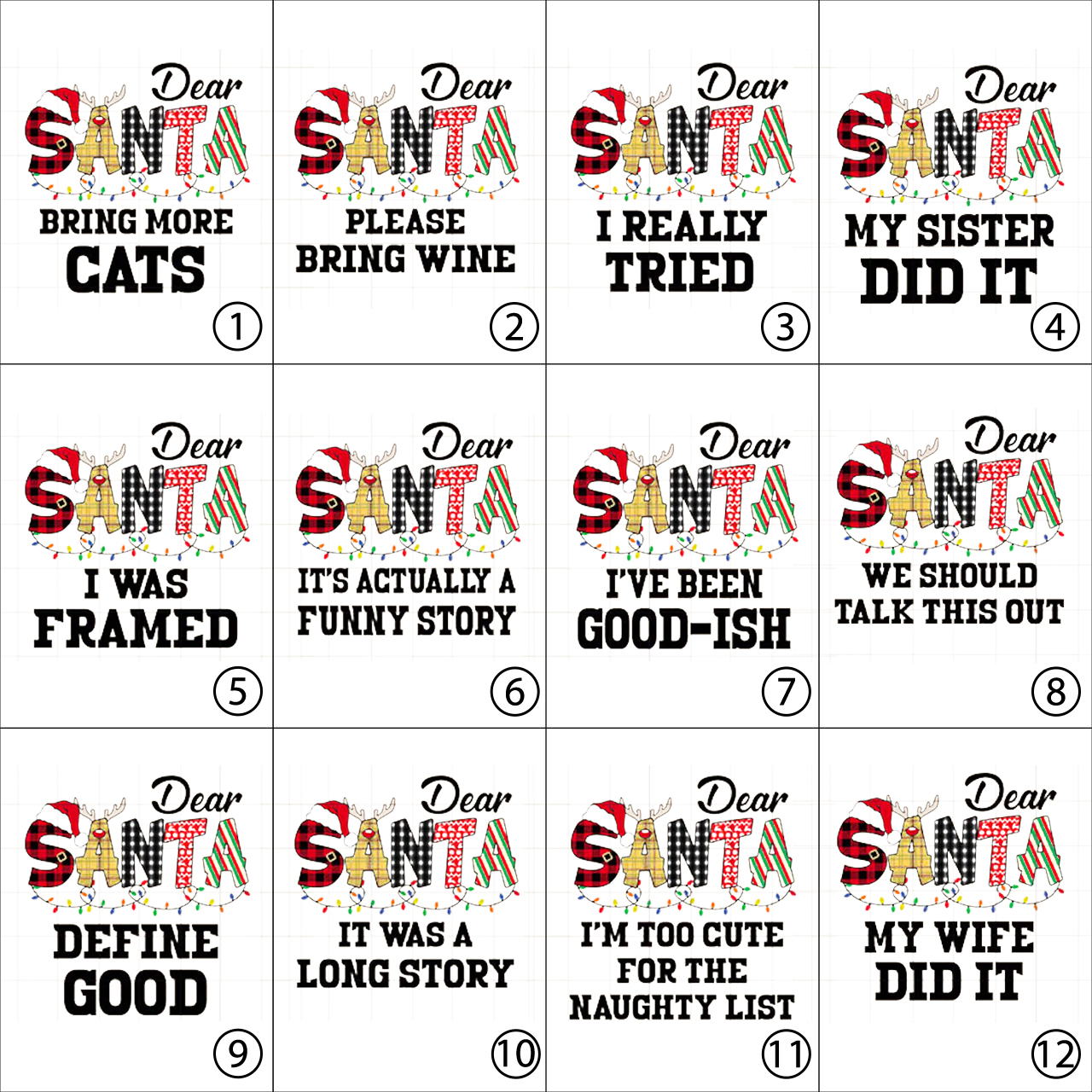 Dear Santa Spelling Design Christmas Matching Shirts