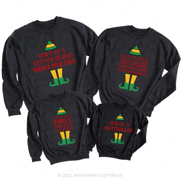 Elf Movie Quotes Christmas Family Matching Sweatshirts