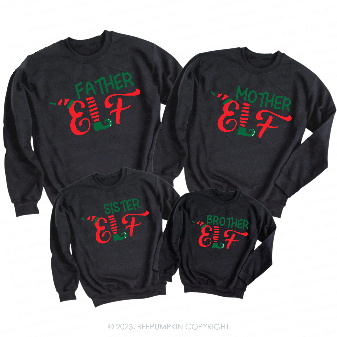 Personalized Matching Christmas ELF Sweatshirts