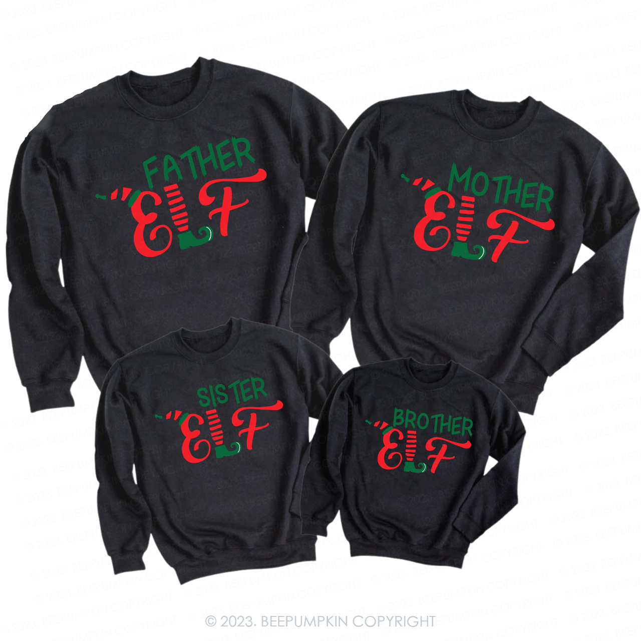 Personalized Matching Christmas ELF Sweatshirts