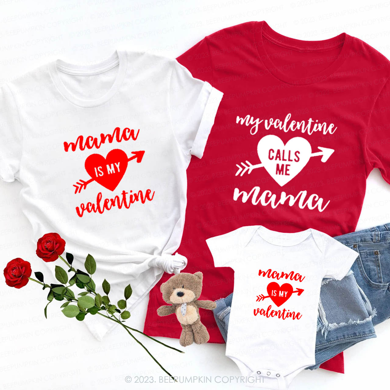 Mama is My Valentine Family Matching Shirts
