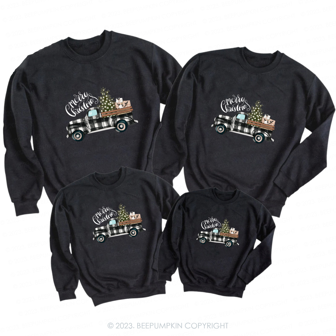 Christmas Tree&Truck Family Matching Sweatshirts