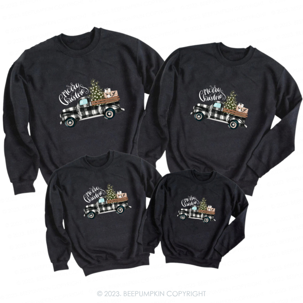 Christmas Tree&Truck Family Matching Sweatshirts