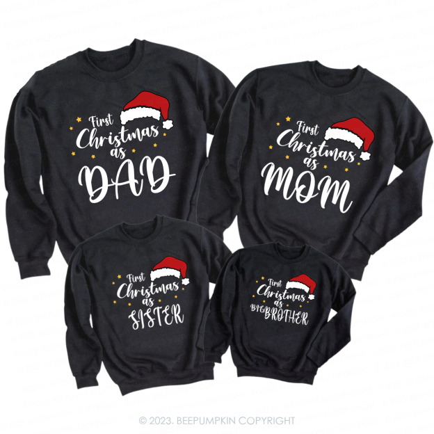 Custom First Christmas As Family Matching Sweatshirts
