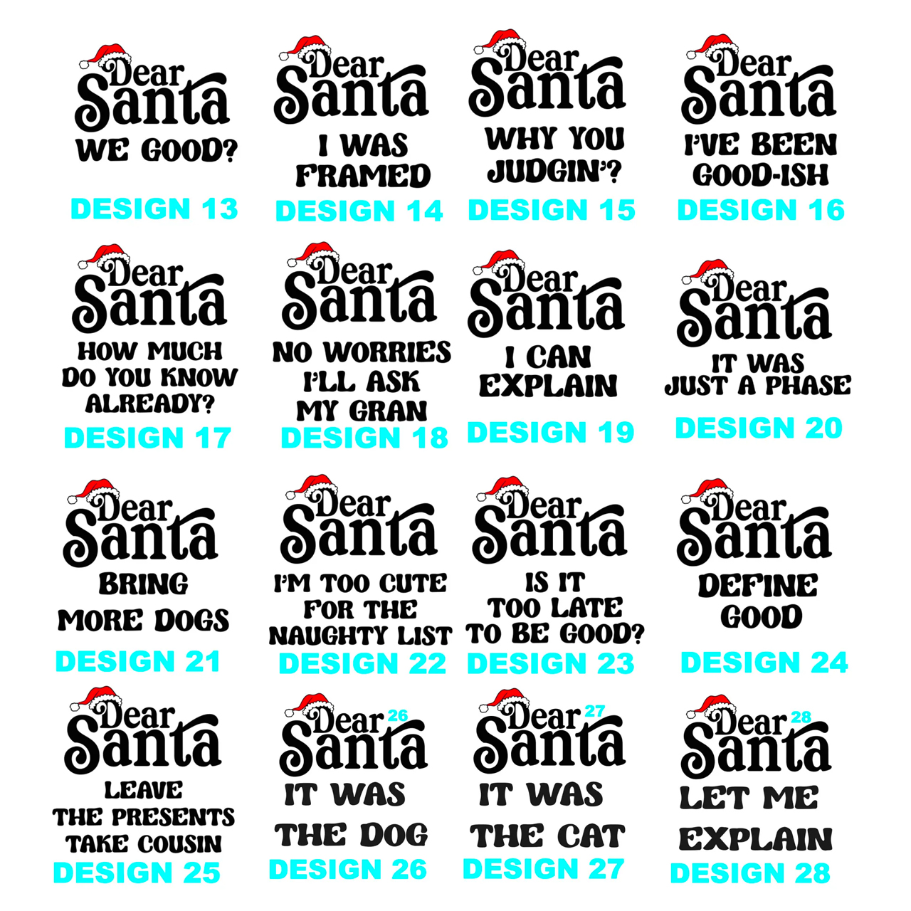 46 Quotes Dear Santa Christmas Family Matching Sweatshirts