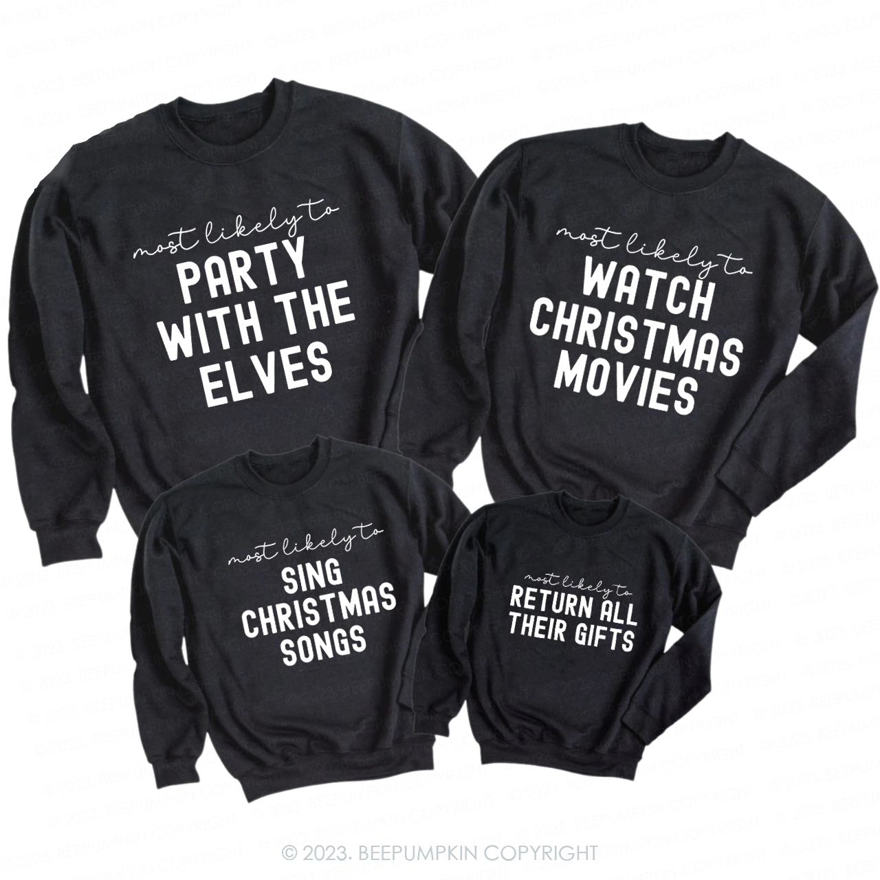 Family Christmas Shirts Most Likely To Funny Party Sweatshirts