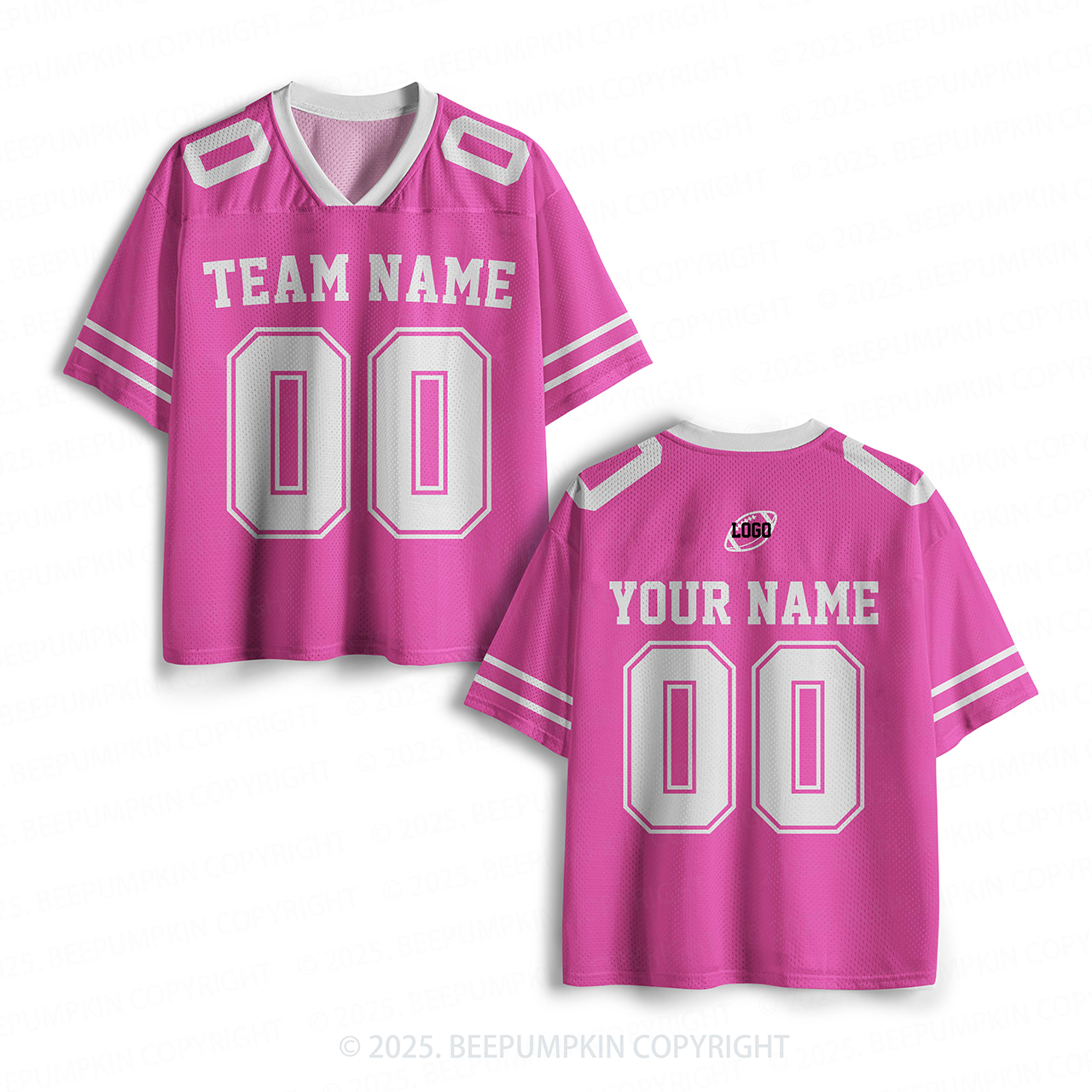 Personalized Team Name & Number Hot Pink Toddler&Kid's Sport Jersey Beepumpkin