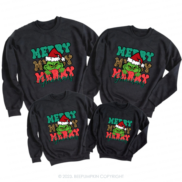 Merry Merry Christmas Family Matching Grinch Sweatshirts