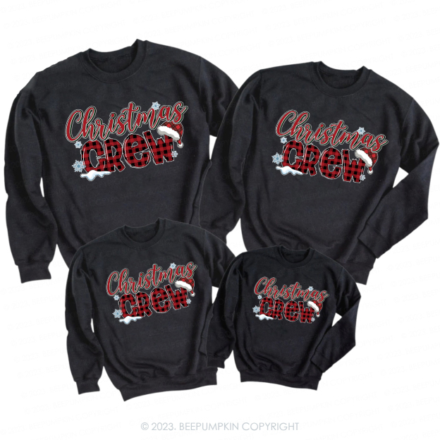 Christmas Crew Plaid Merry Christmas Matching Sweatshirts
