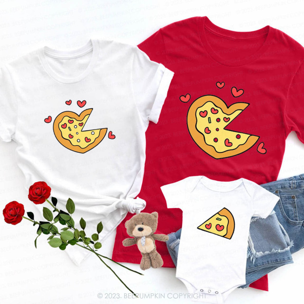 Pizza Couples Valentine Family Matching Shirts