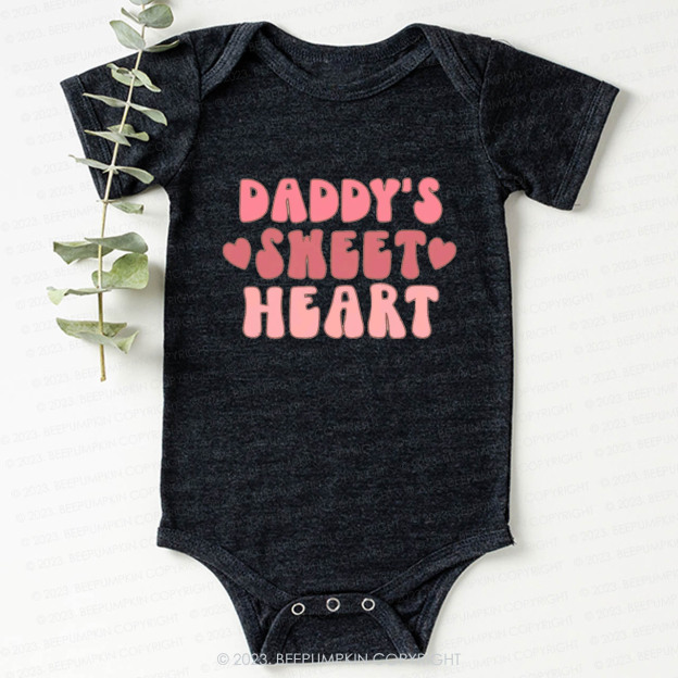 Daddy's Sweet Heart Natural Valentine Bodysuit For Baby