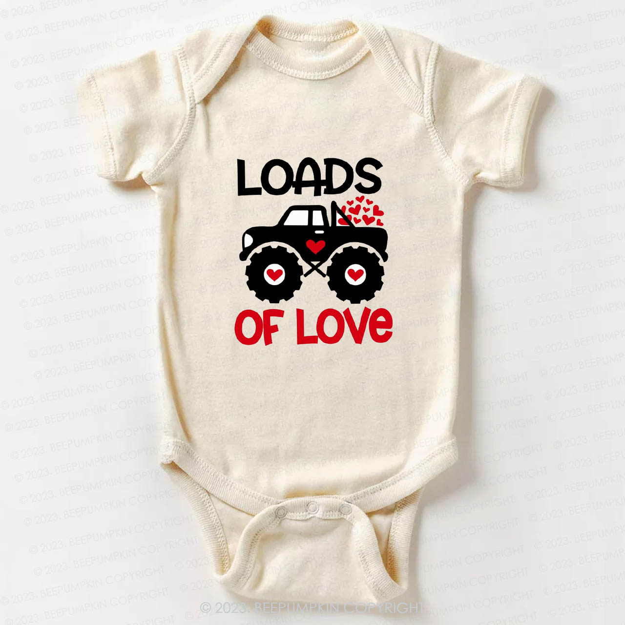 Loads of Love Valentines Truck Bodysuit For Baby
