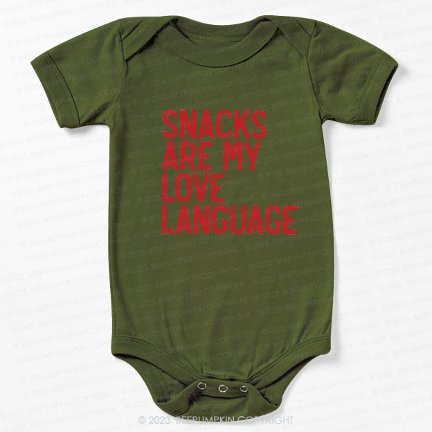 Snacks Are My Love Language Bodysuit For Baby