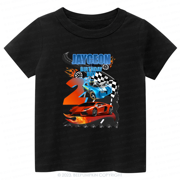 Personalized Birthday Boy Hot Wheels T-Shirt
