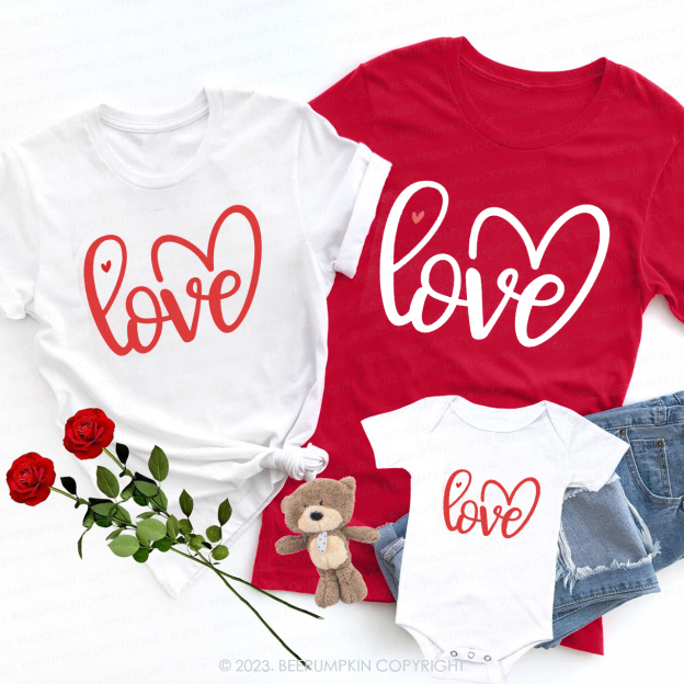 Love is a Circle Valentine's Day Family Matching Shirts