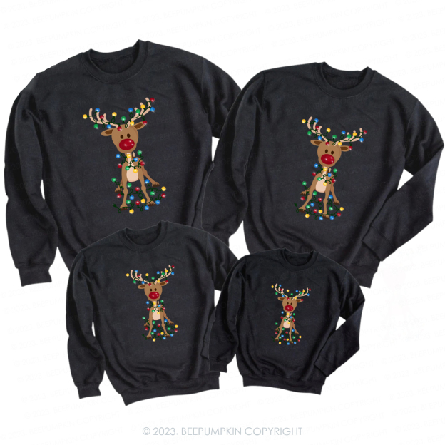 Chrismas Adorable Reindeer Classic Family Sweatshirt