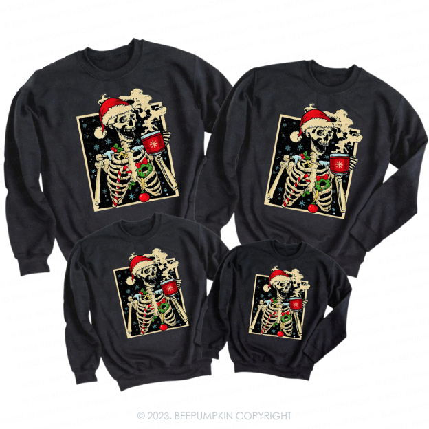Merry Christmas Skeleton Christmas Sweatshirt For Family