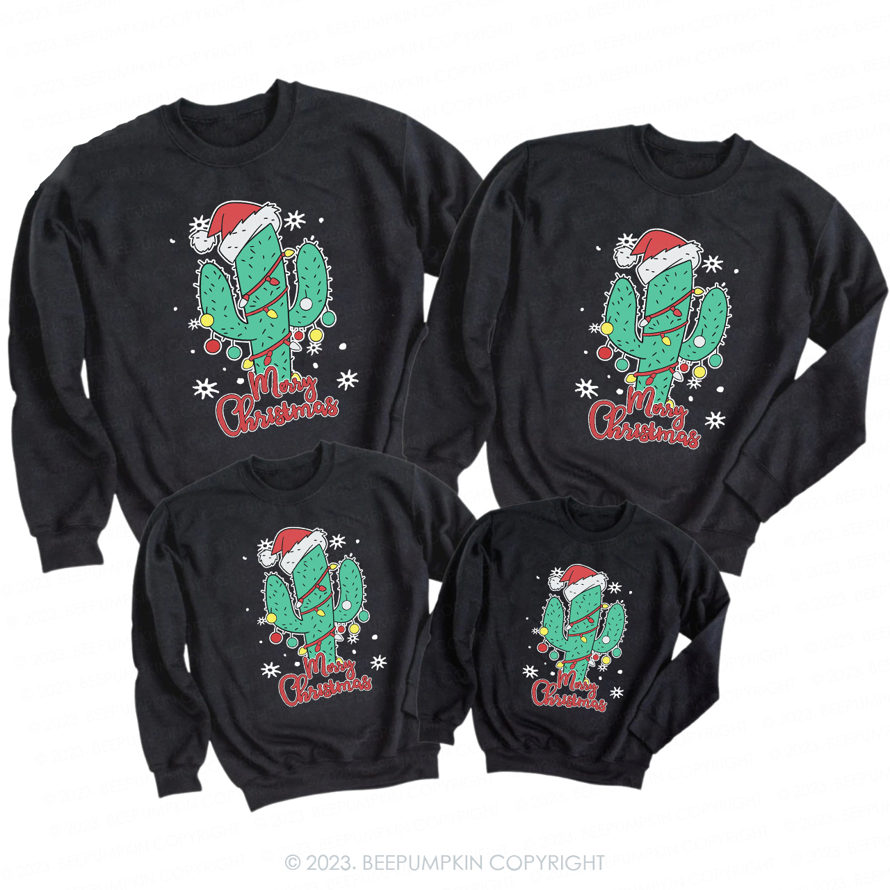 Cactus Christmas Family Sweatshirt