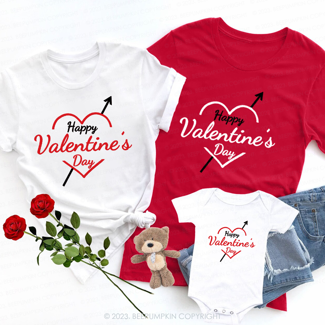 Happy Valentine's Day Family Matching Gift Shirts