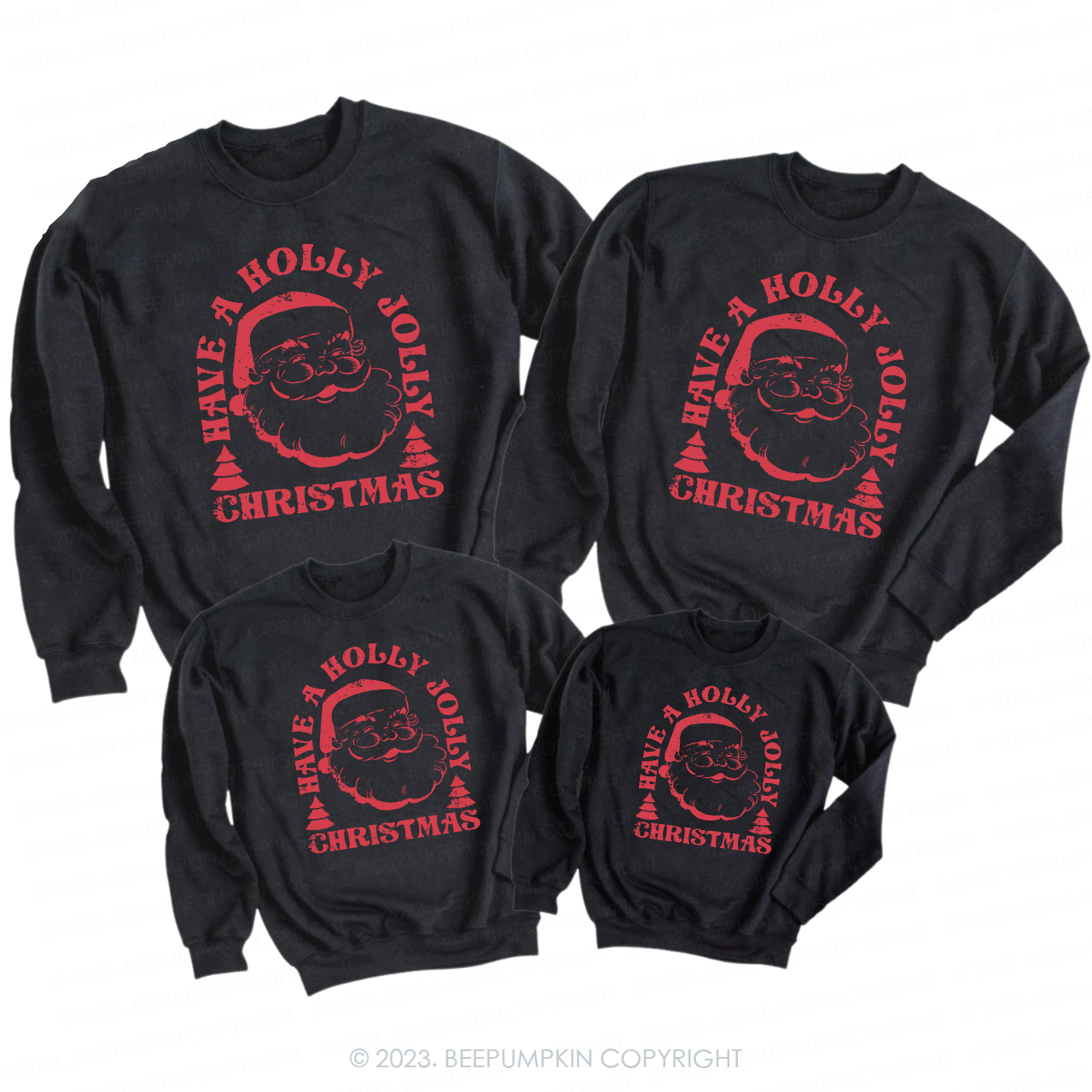 Holly Jolly Santa Christmas Family Sweatshirt