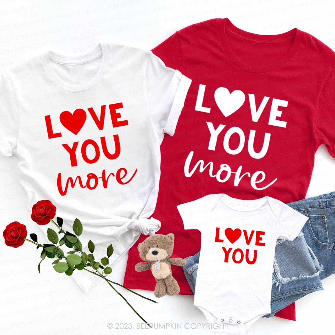 Love You More Valentines Day Matching Shirts