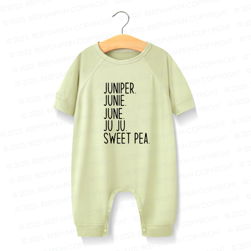 NEW! Mid-sleeves Gender Neutral Nickname Personalized Silky Baby Romper