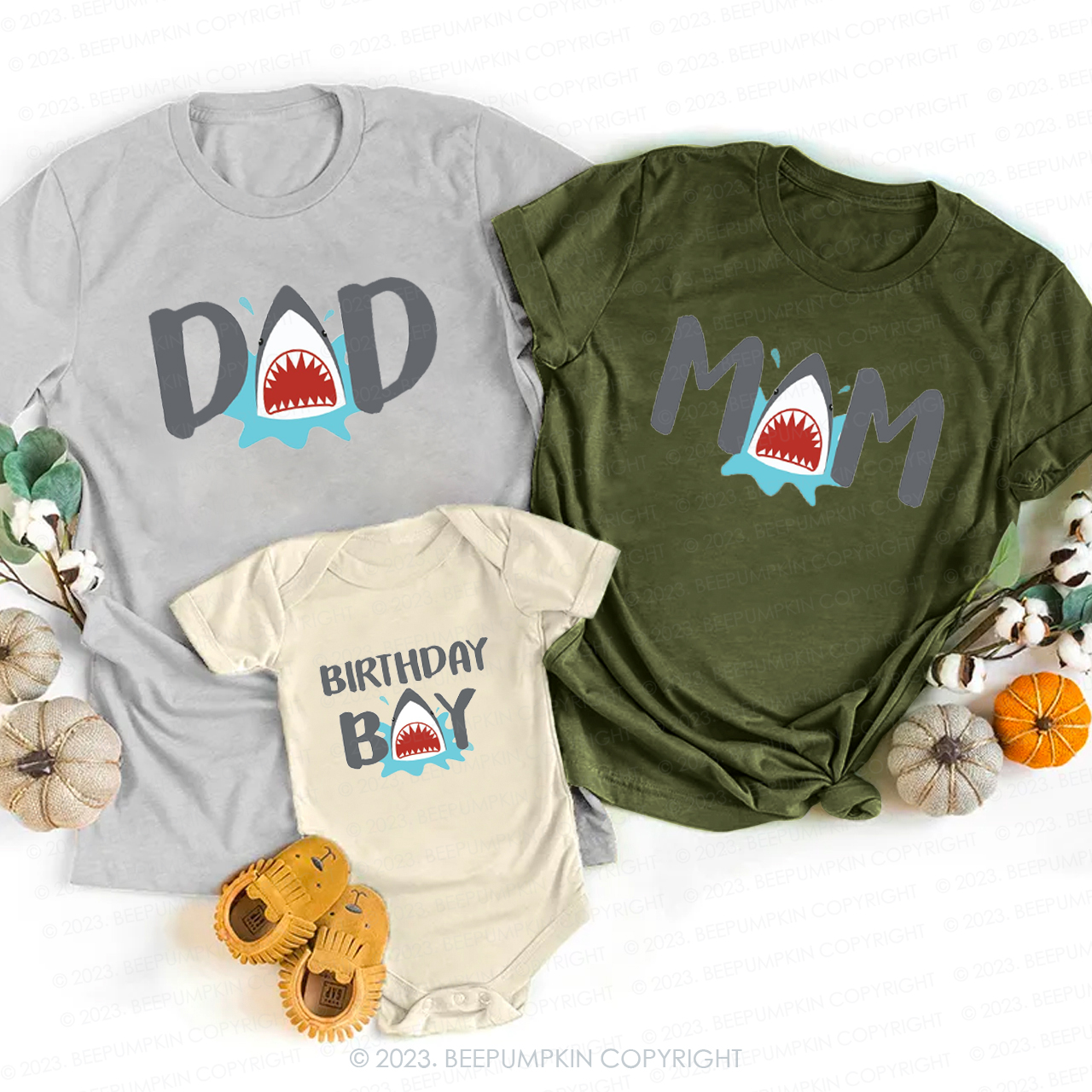 Shark Birthday Family Matching T-shirt