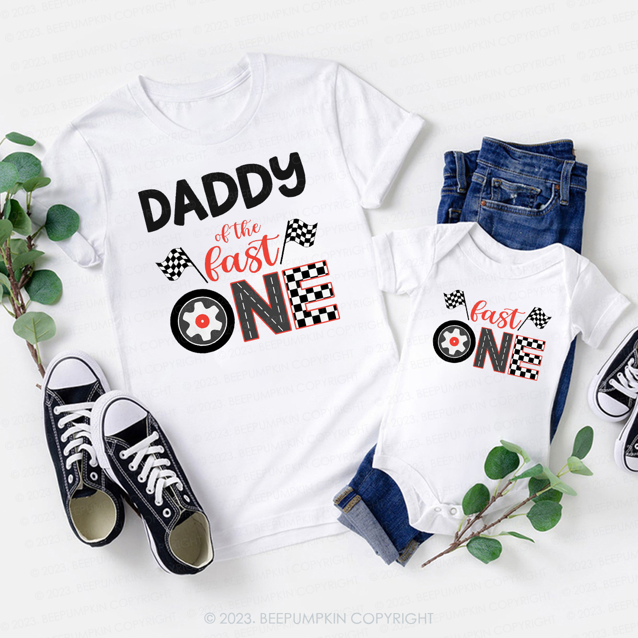 Personalized Fast One Family Shirts-Race Car Birthday