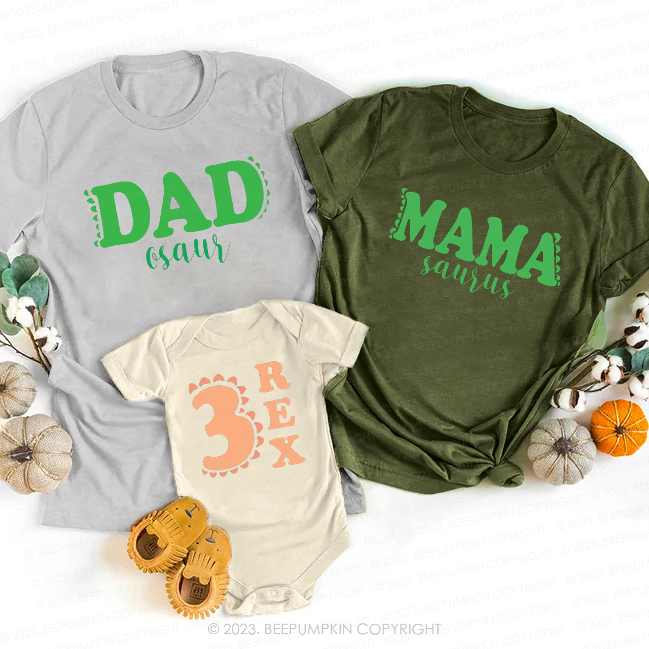 Custom Matching Family Dinosaur Birthday Tees