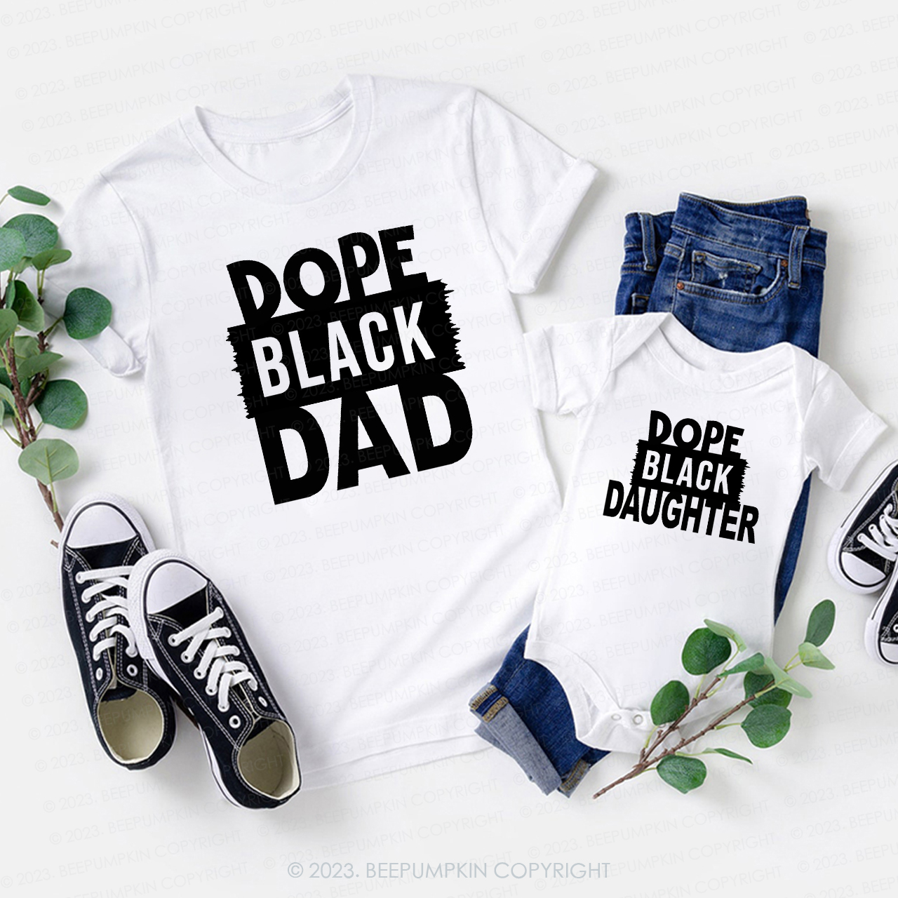 Personalized DOPE BLACK  Family Matching Shirts
