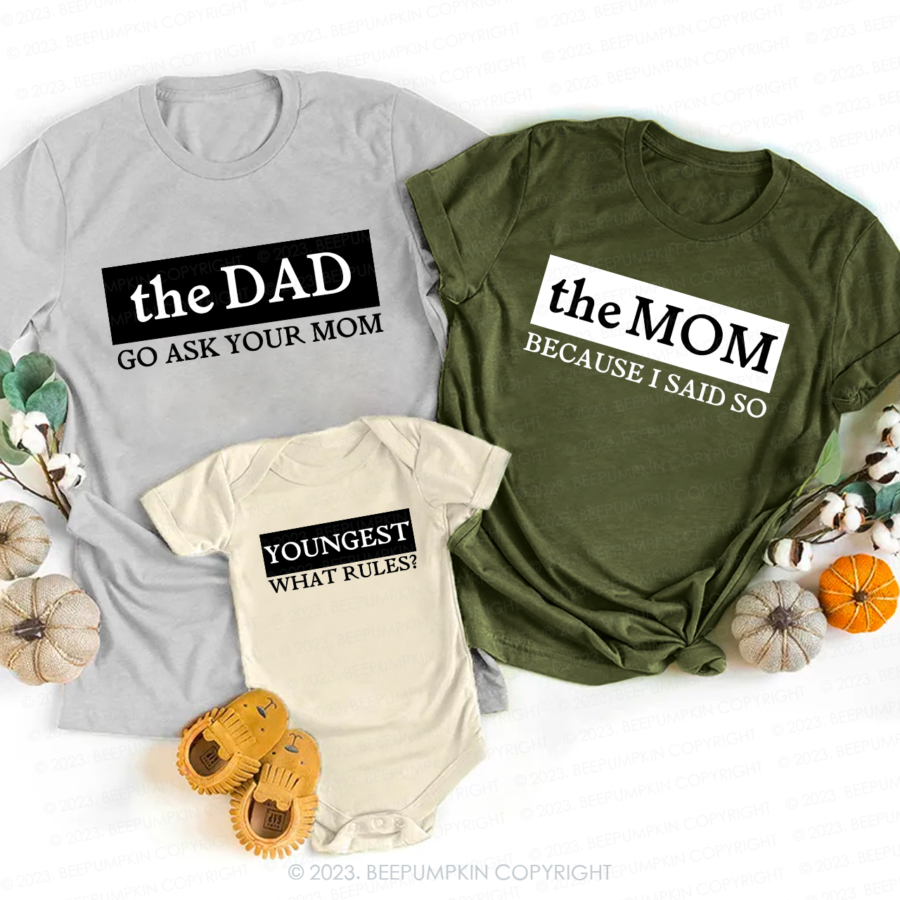 Custom Saying Rules Family Matching Shirts