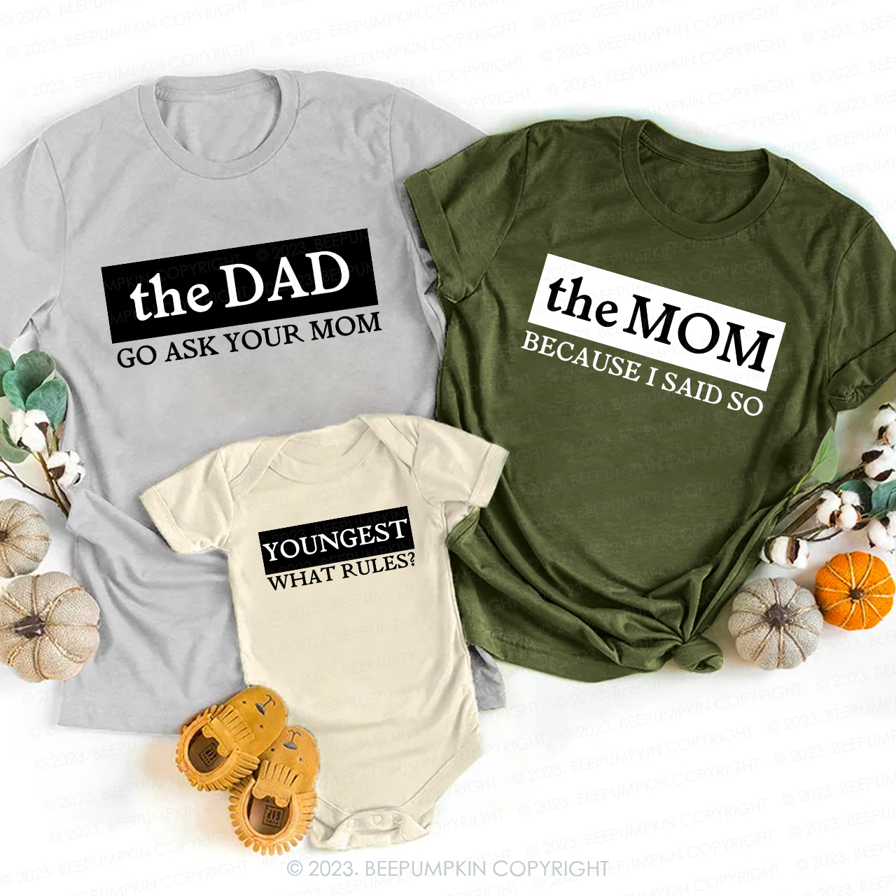 Custom Saying Rules Family Matching Shirts