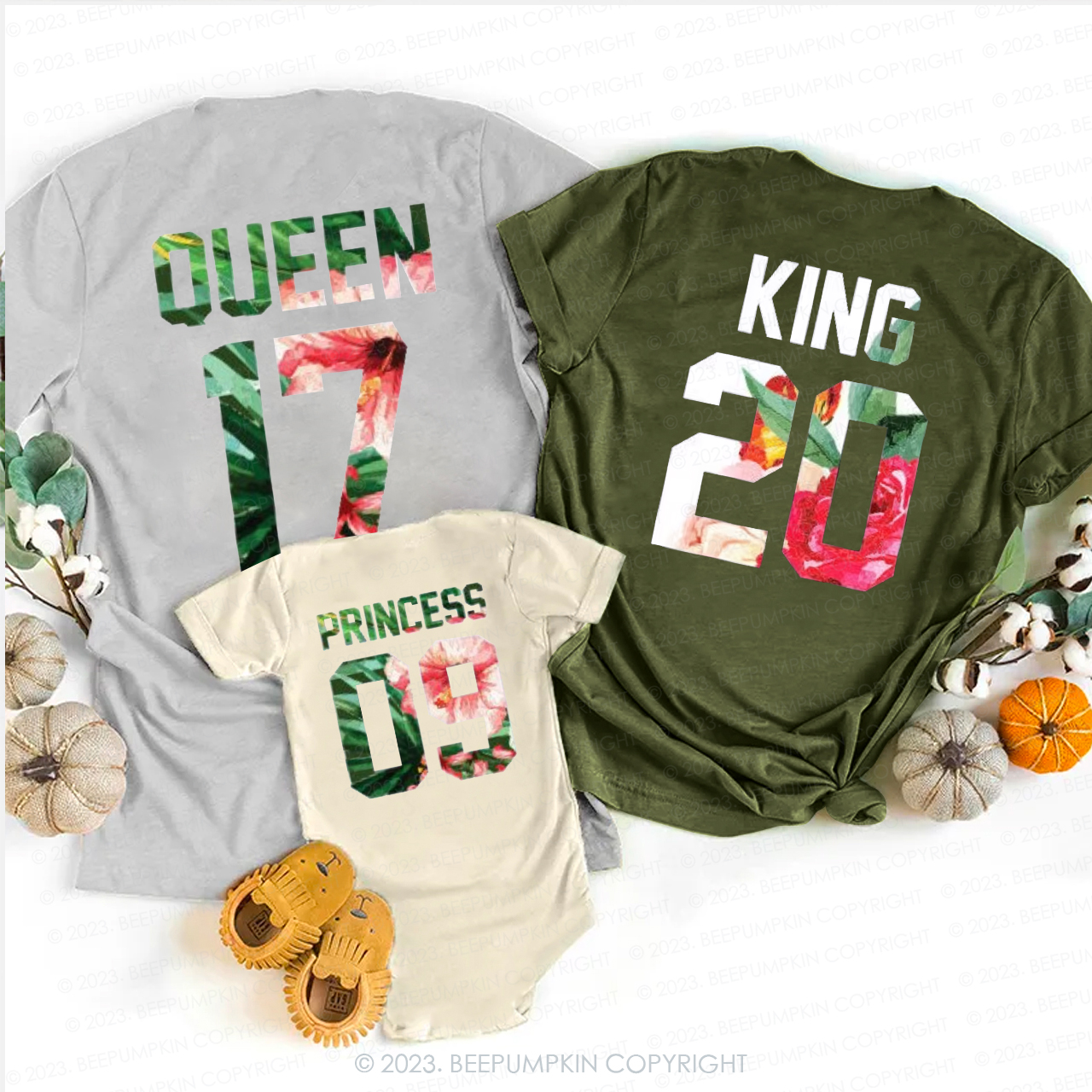 Personalized King Queen Prince Princess Matching Shirts