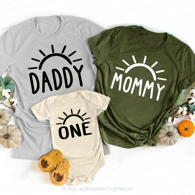 Personalized Boho Sunshine Birthday Family Matching Tees