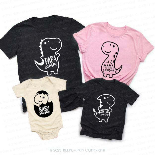 Dinosaur Birthday Saurus Family Matching T-Shirts