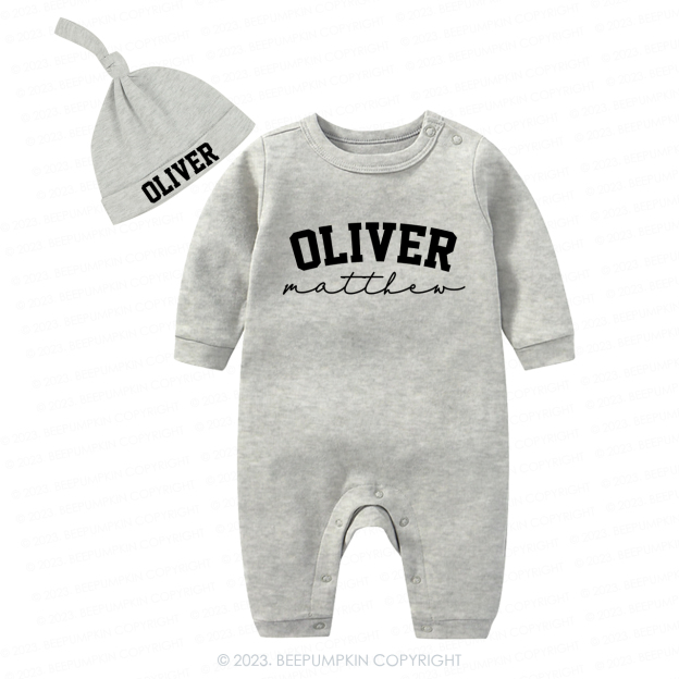 Personalized Vintage Gender Baby Romper With Hat