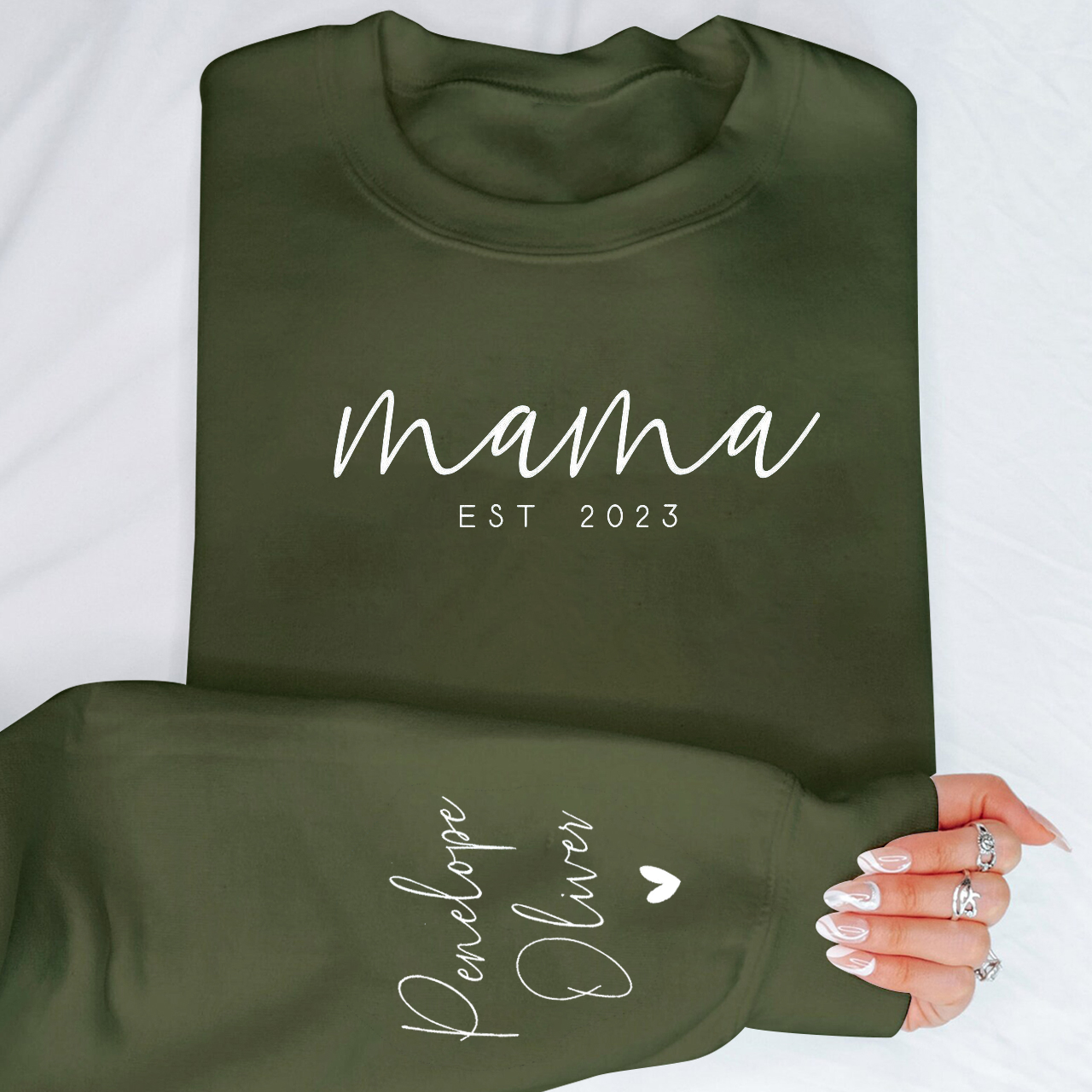 Custom Mama Sweatshirt With Kids Name On Sleeve Sale-Beepumpkin™