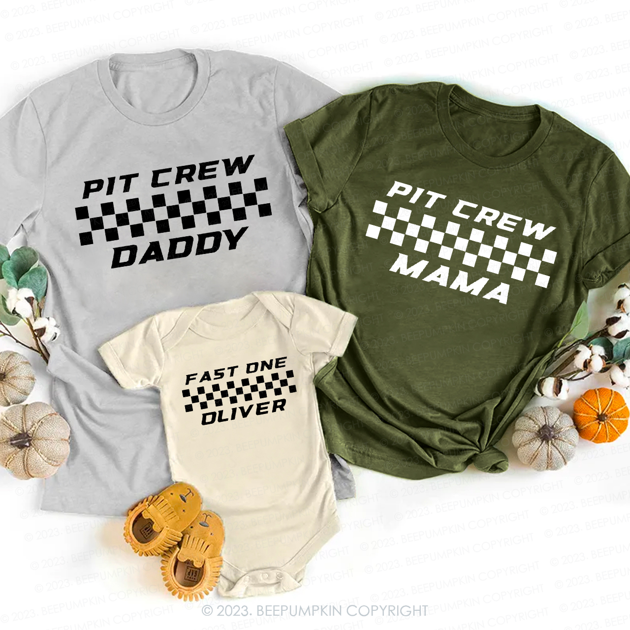 Fast One Pit Crew Funny Family Gift Matching T-Shirts