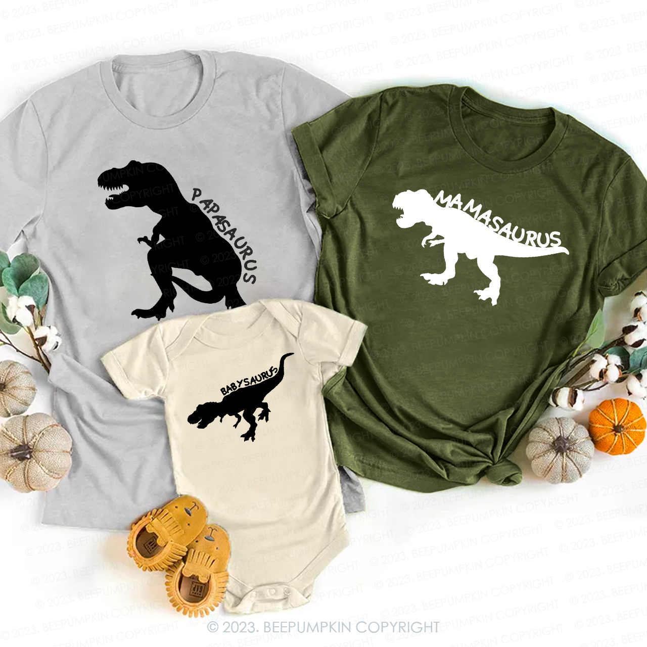 Custom Saurus Vacation Family Matching T-Shirts