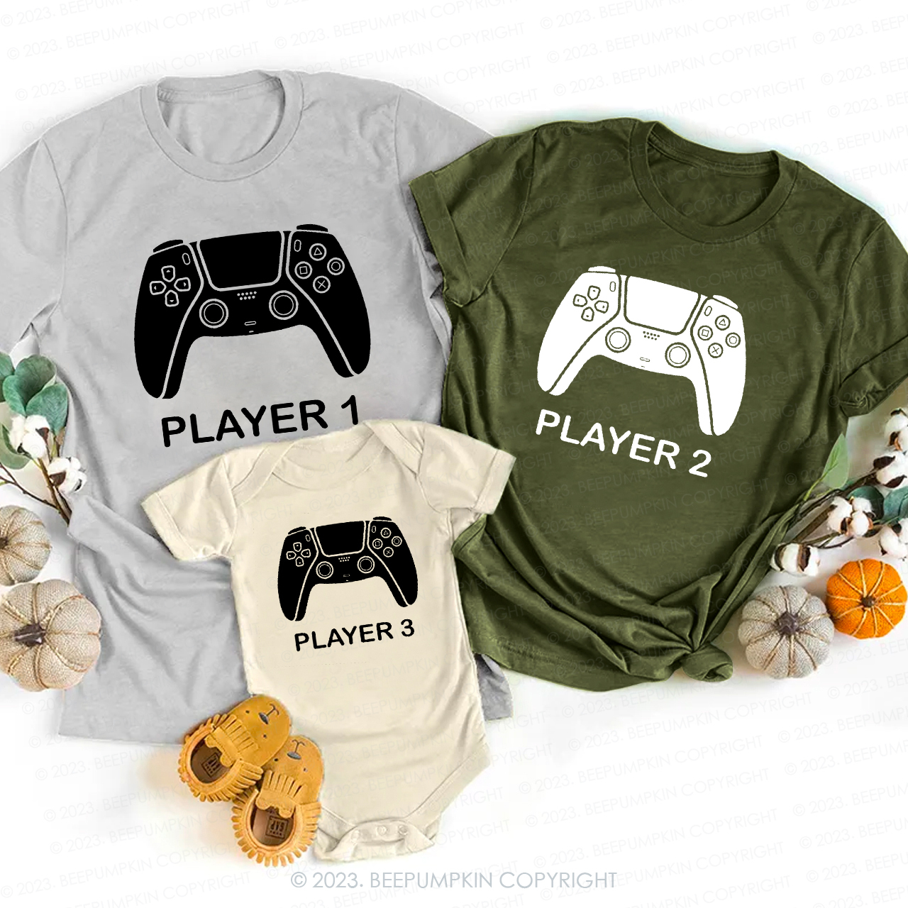 Player 1 Player 2 Gamer Matching Shirt For Family