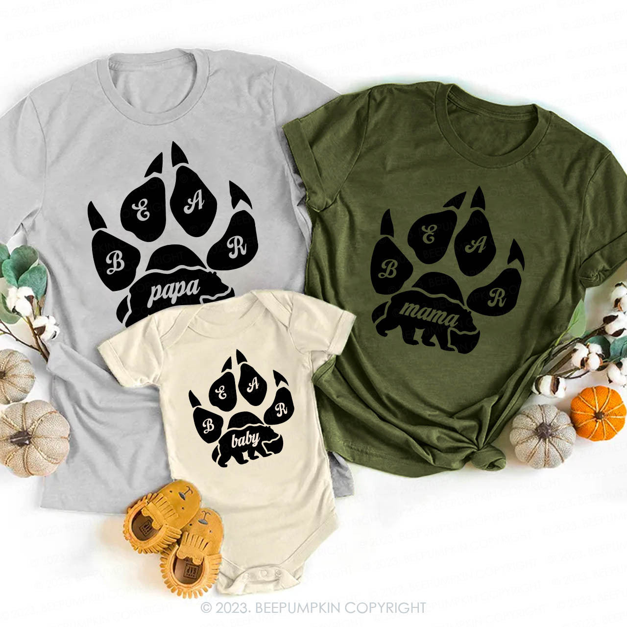 Papa Mama Baby Bear Family Matching Shirts
