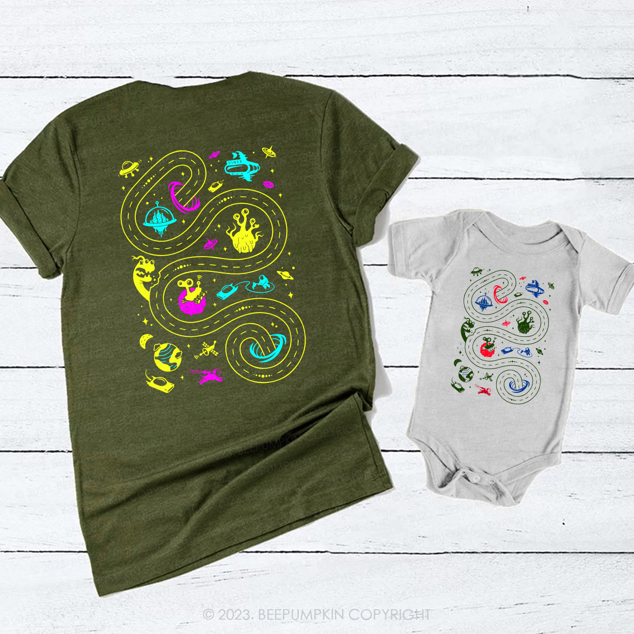 Space Play Mat Last-minute Gift Idea Dad&Me Shirt